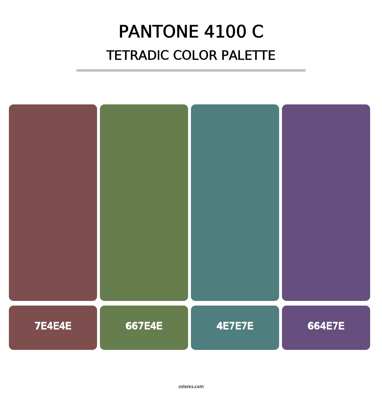 PANTONE 4100 C - Tetradic Color Palette