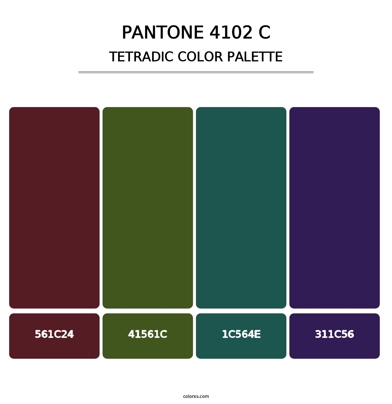 PANTONE 4102 C - Tetradic Color Palette
