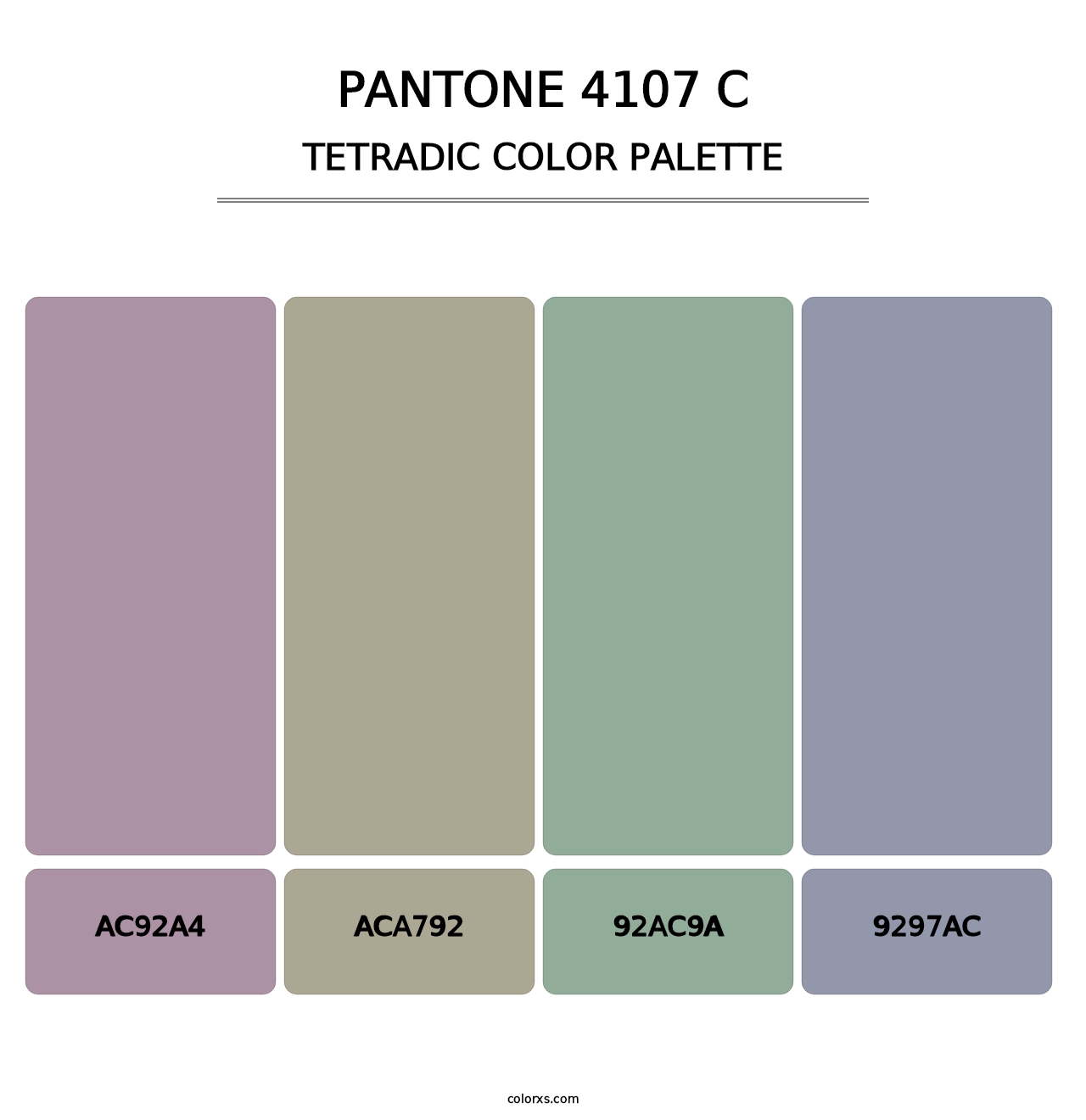 PANTONE 4107 C - Tetradic Color Palette