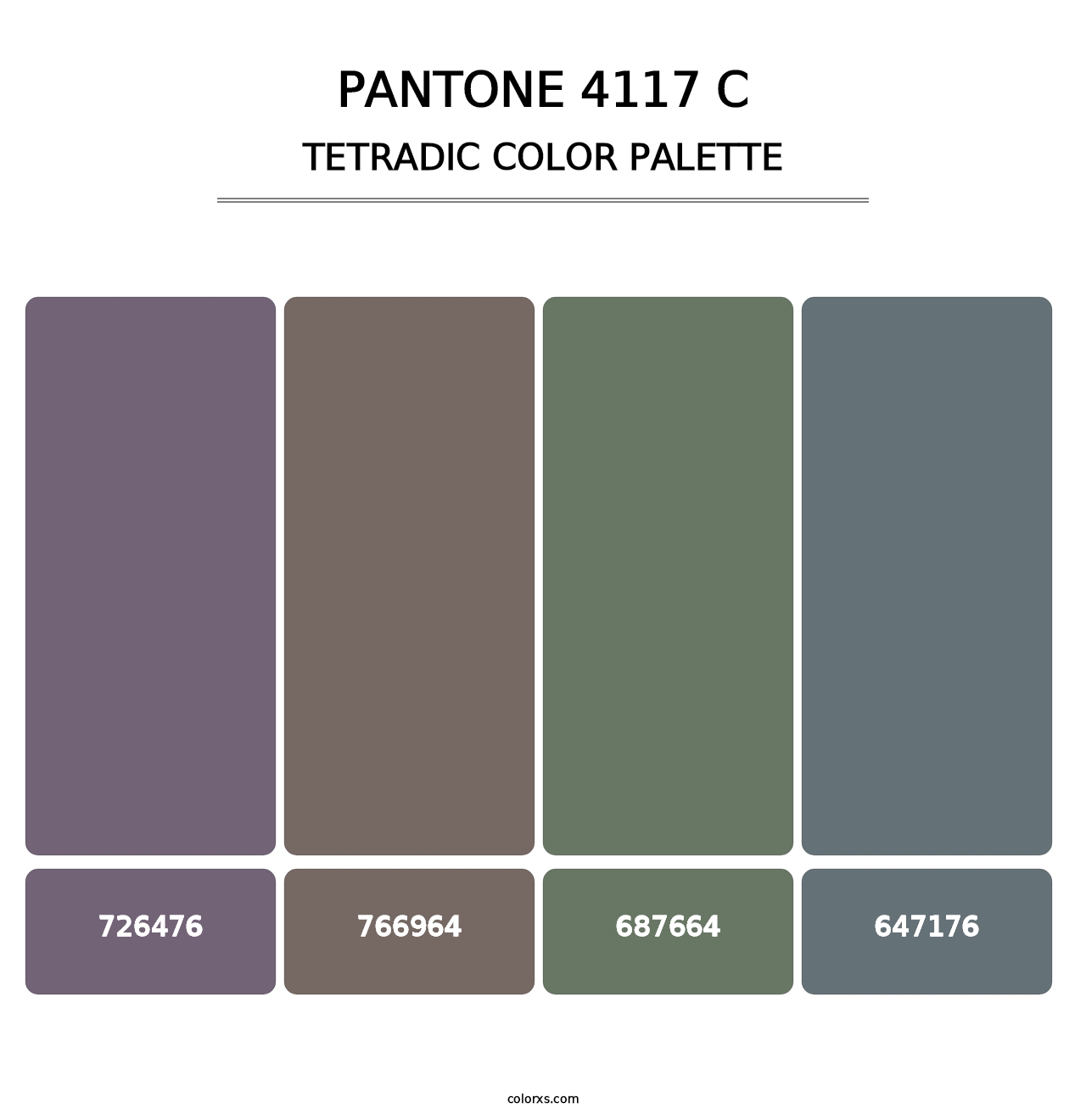 PANTONE 4117 C - Tetradic Color Palette