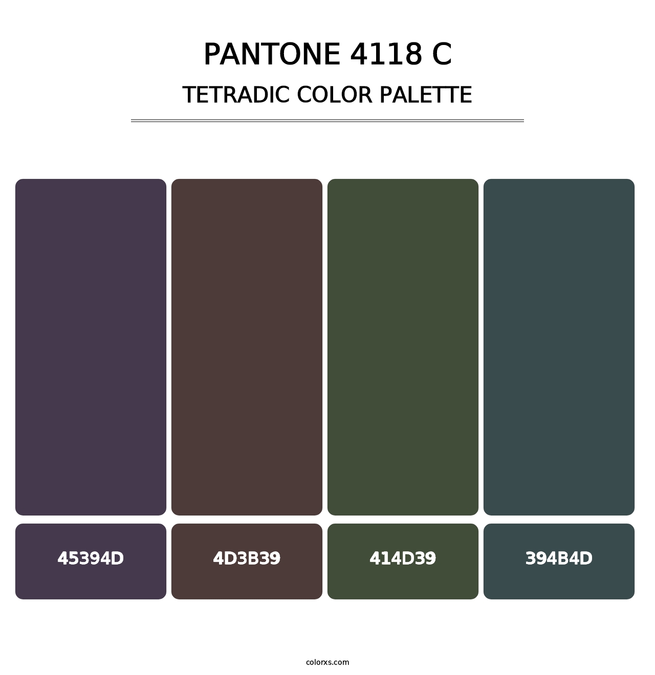 PANTONE 4118 C - Tetradic Color Palette