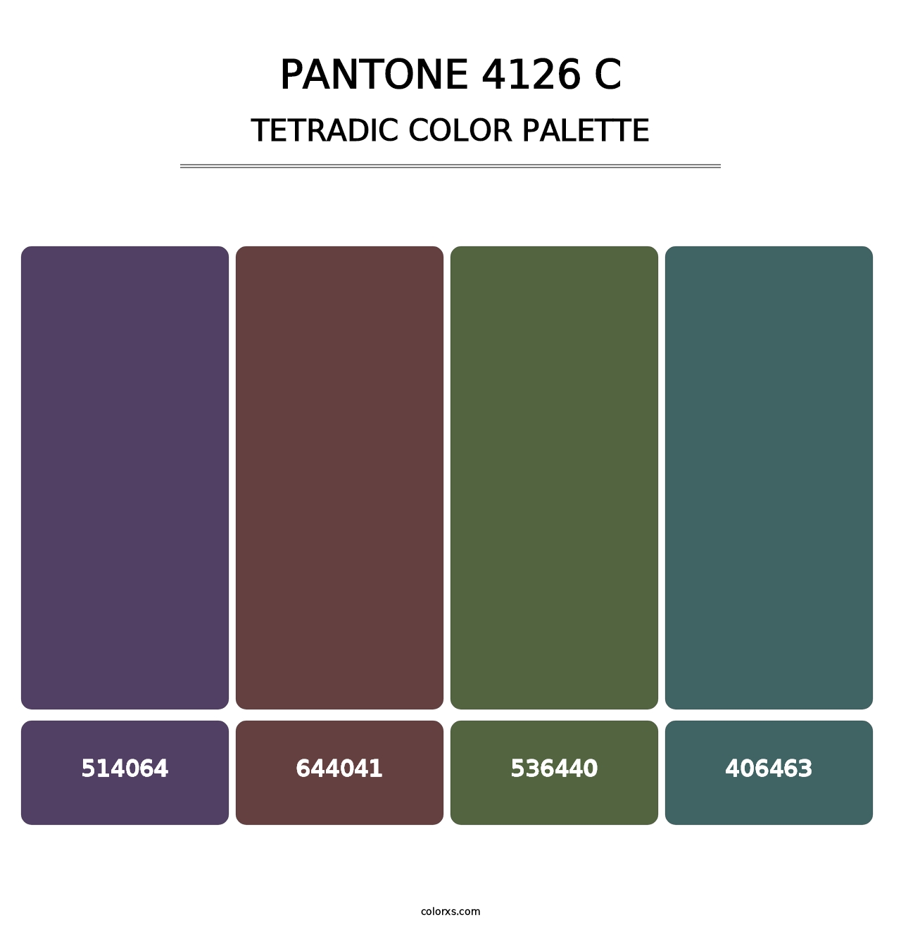 PANTONE 4126 C - Tetradic Color Palette