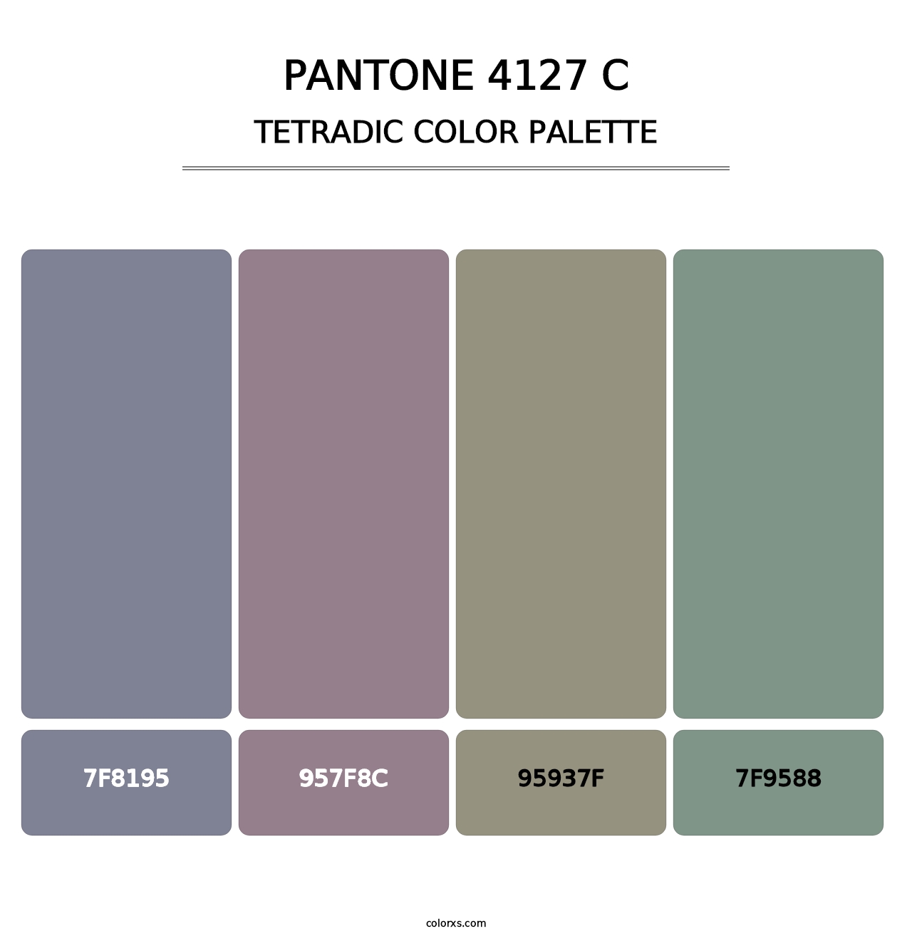 PANTONE 4127 C - Tetradic Color Palette