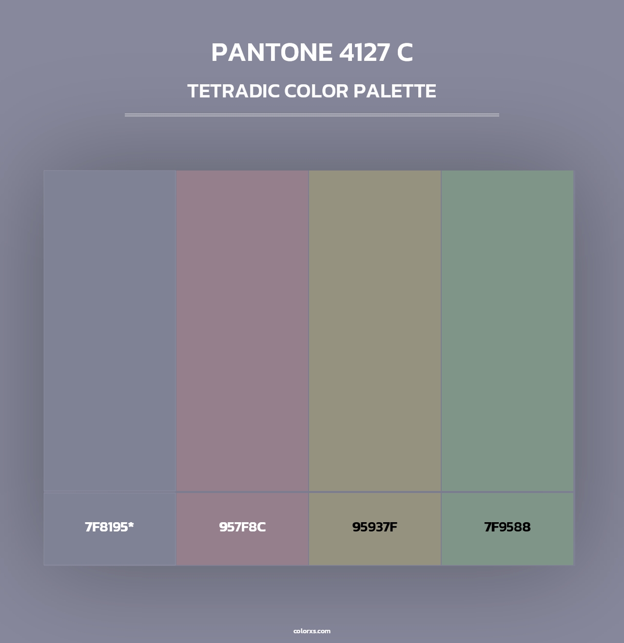PANTONE 4127 C - Tetradic Color Palette