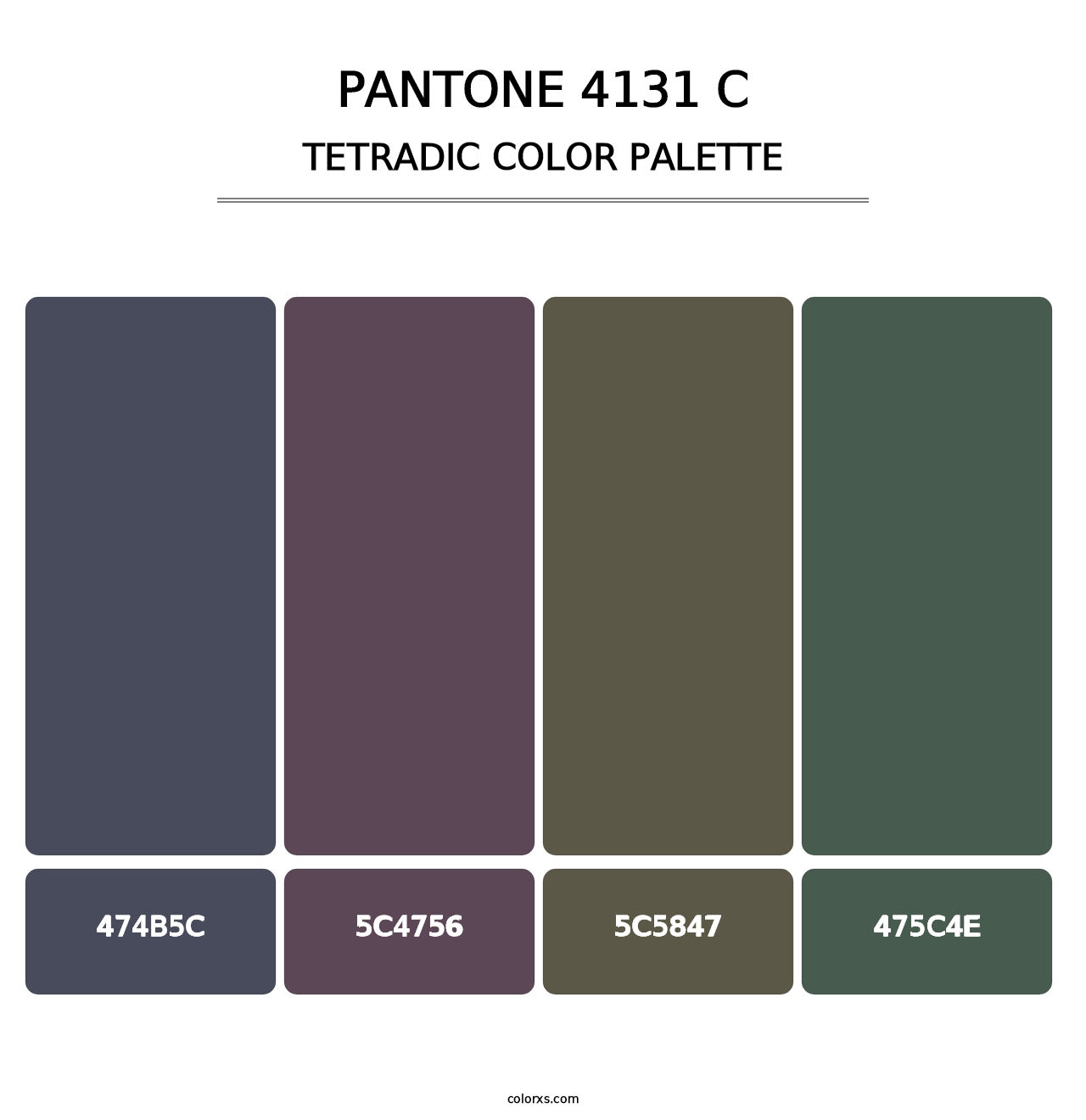 PANTONE 4131 C - Tetradic Color Palette