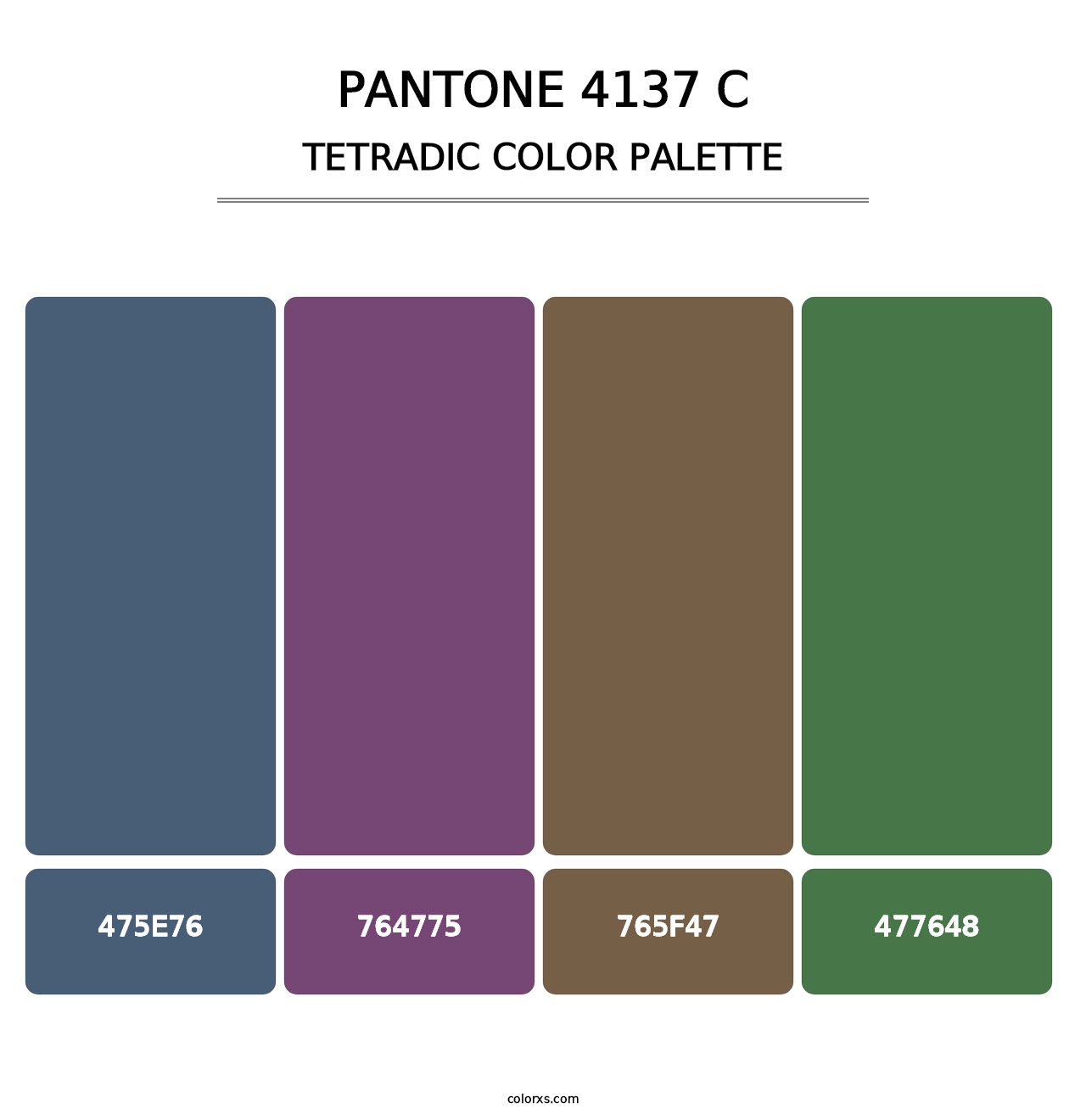 PANTONE 4137 C - Tetradic Color Palette
