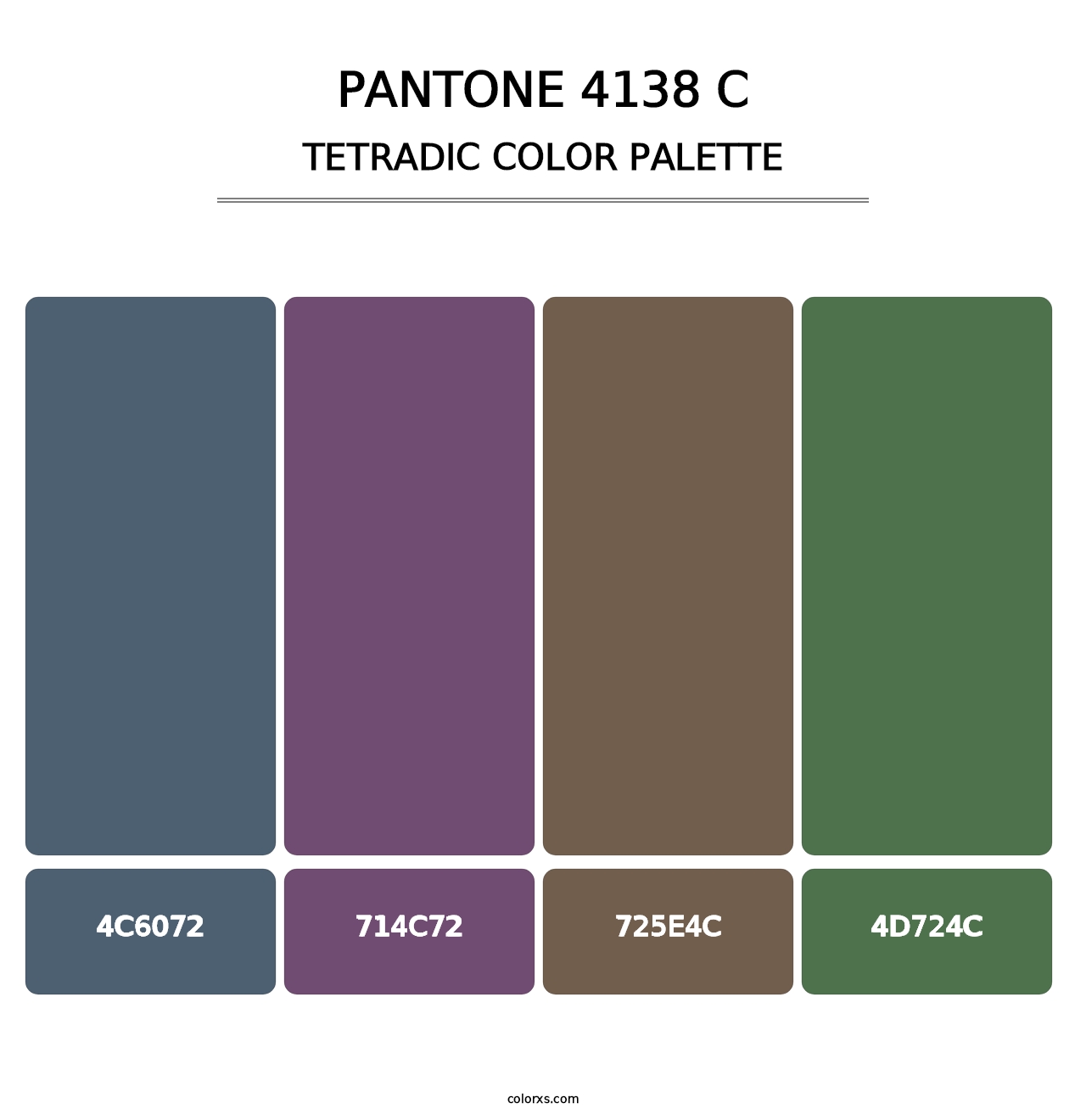 PANTONE 4138 C - Tetradic Color Palette
