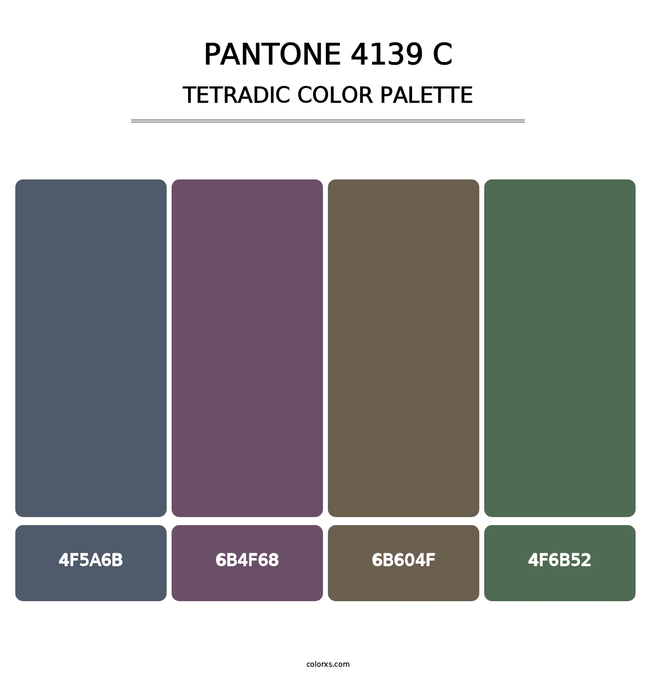 PANTONE 4139 C - Tetradic Color Palette