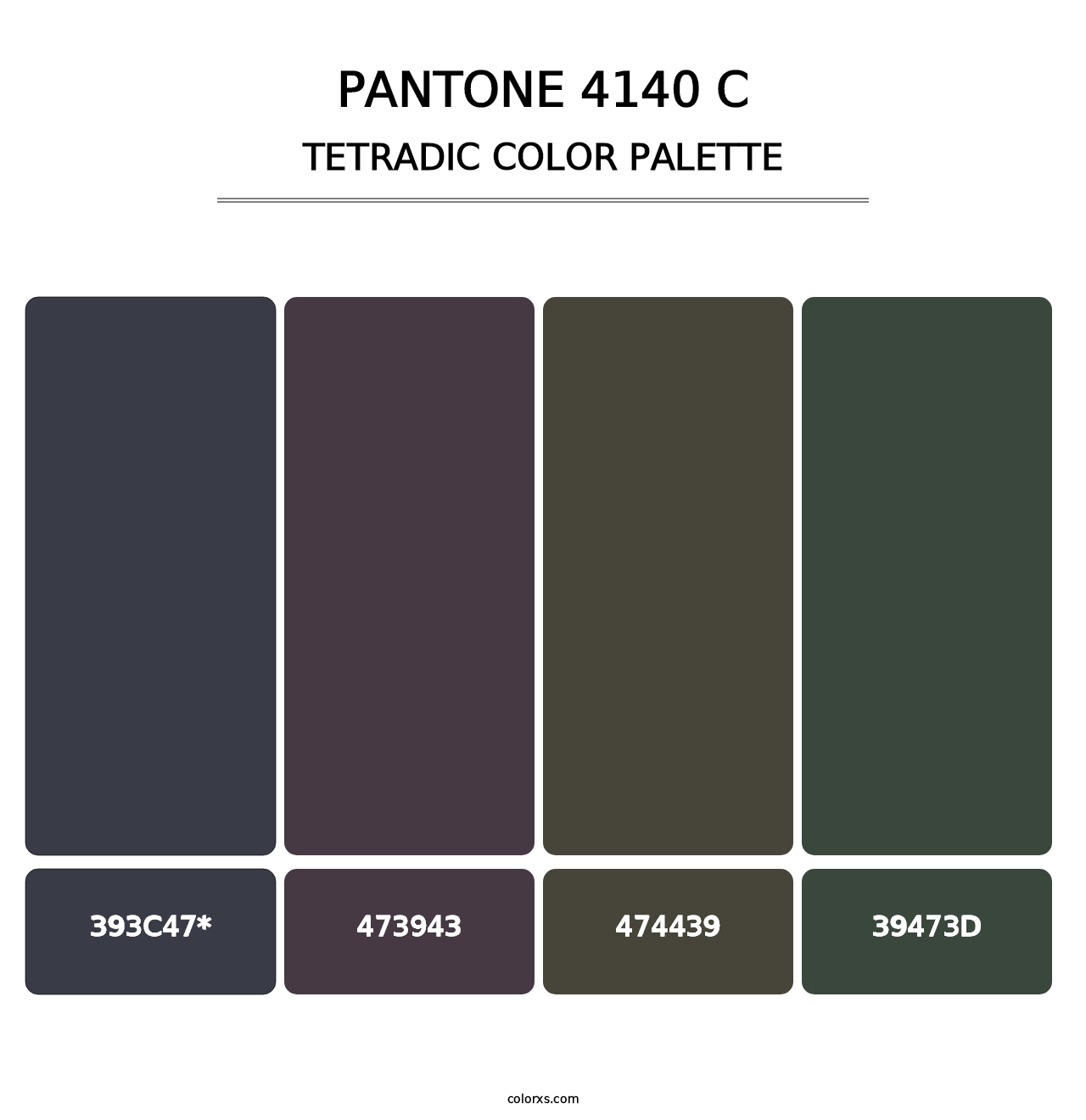 PANTONE 4140 C - Tetradic Color Palette