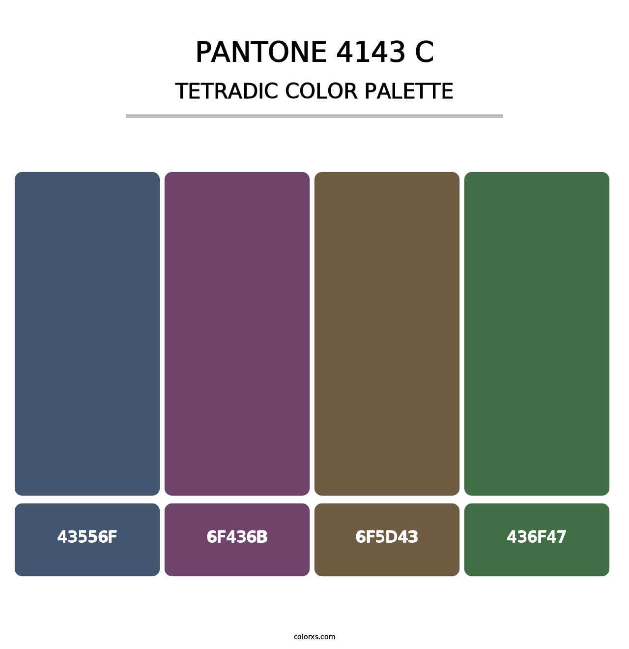 PANTONE 4143 C - Tetradic Color Palette