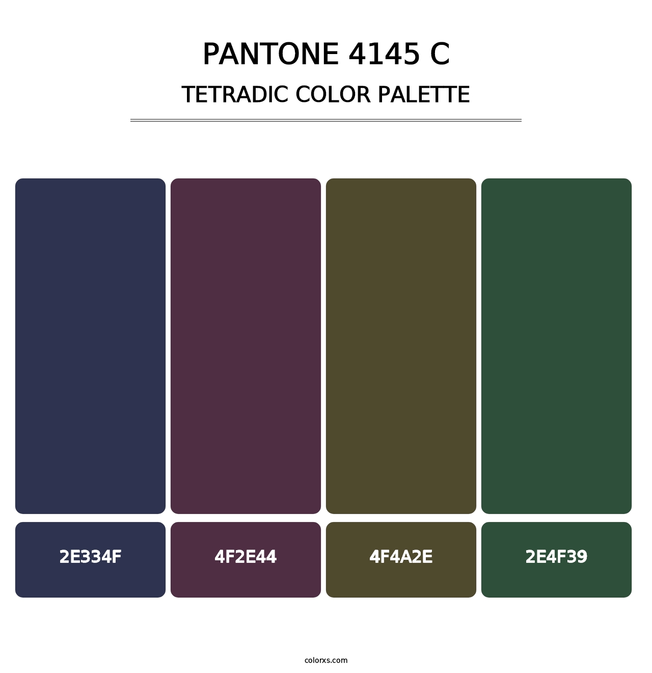 PANTONE 4145 C - Tetradic Color Palette