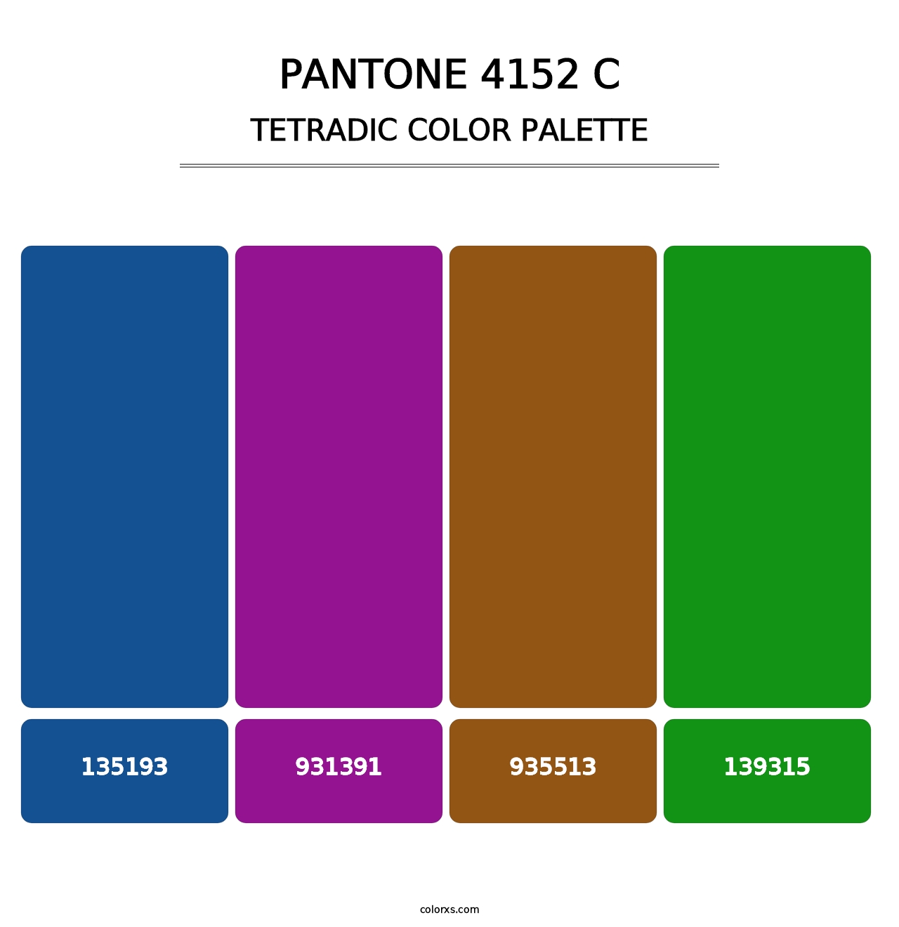 PANTONE 4152 C - Tetradic Color Palette