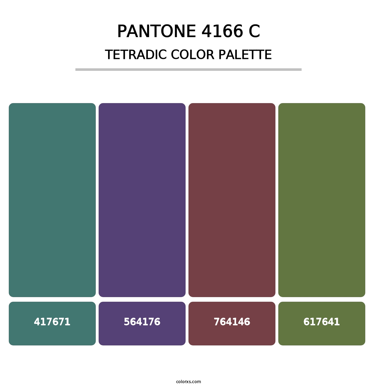 PANTONE 4166 C - Tetradic Color Palette