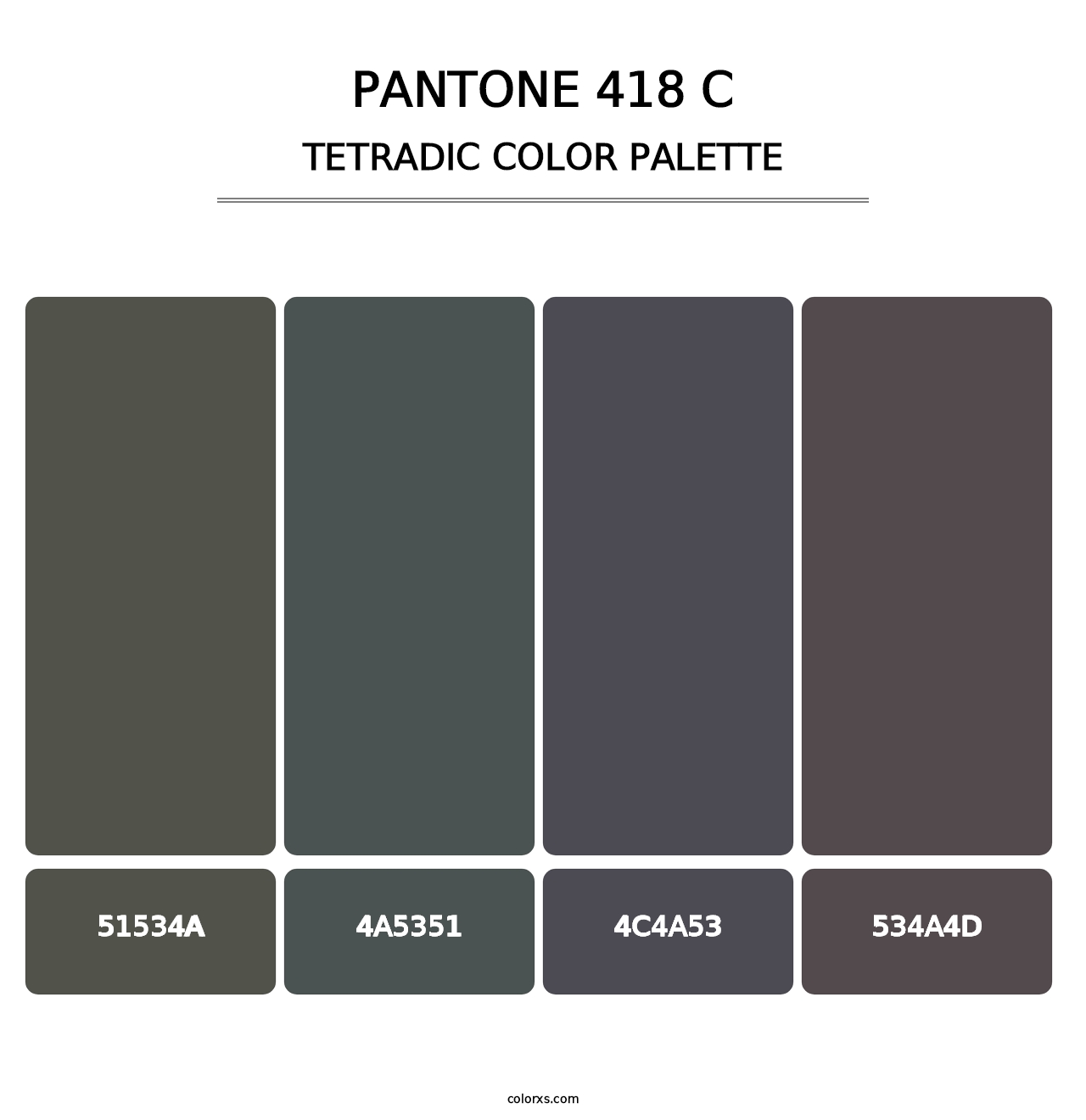 PANTONE 418 C - Tetradic Color Palette