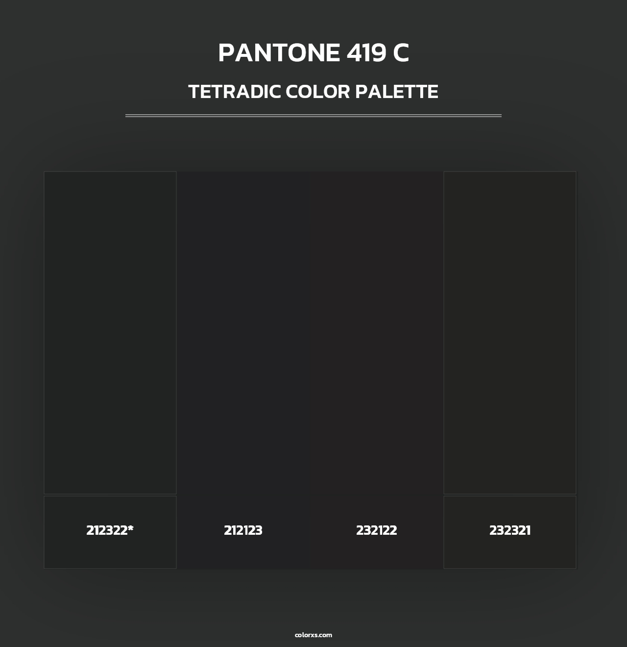 PANTONE 419 C - Tetradic Color Palette