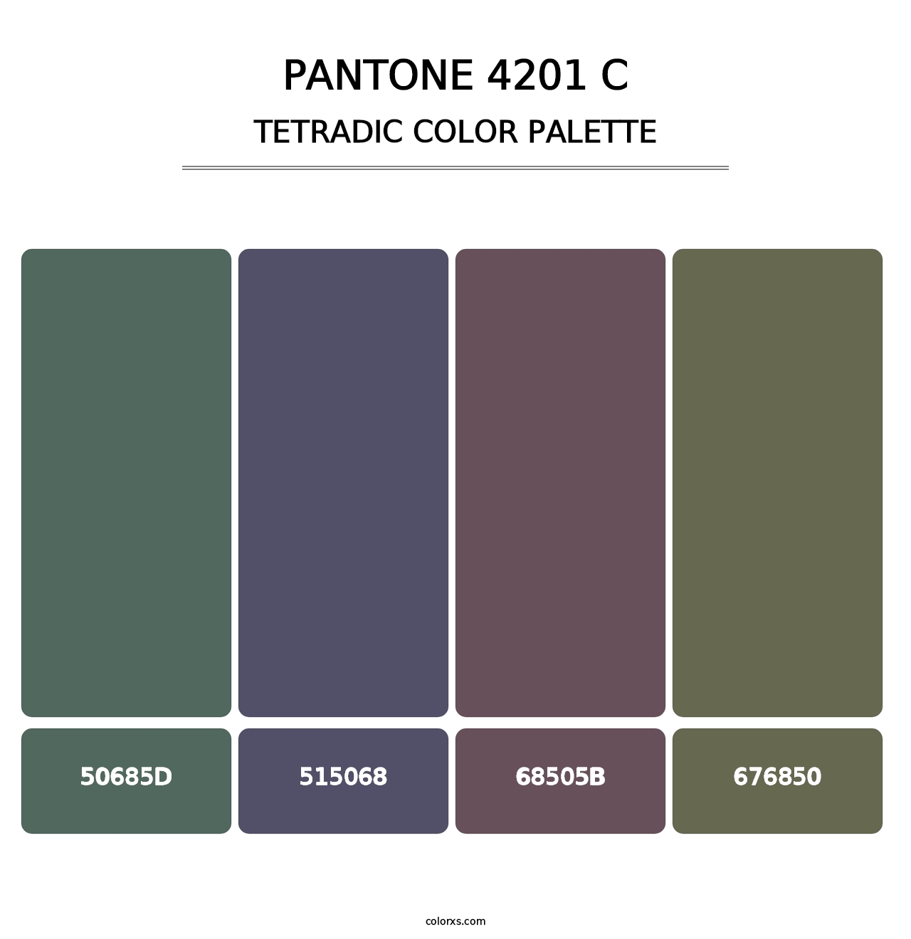 PANTONE 4201 C - Tetradic Color Palette