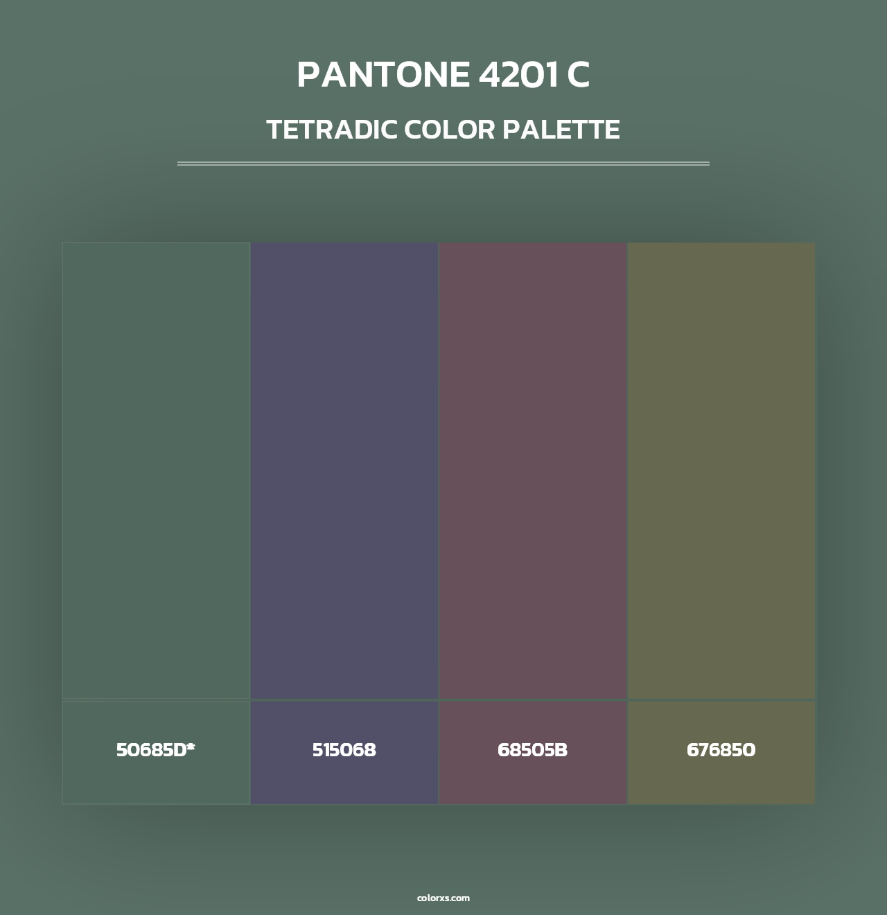PANTONE 4201 C - Tetradic Color Palette