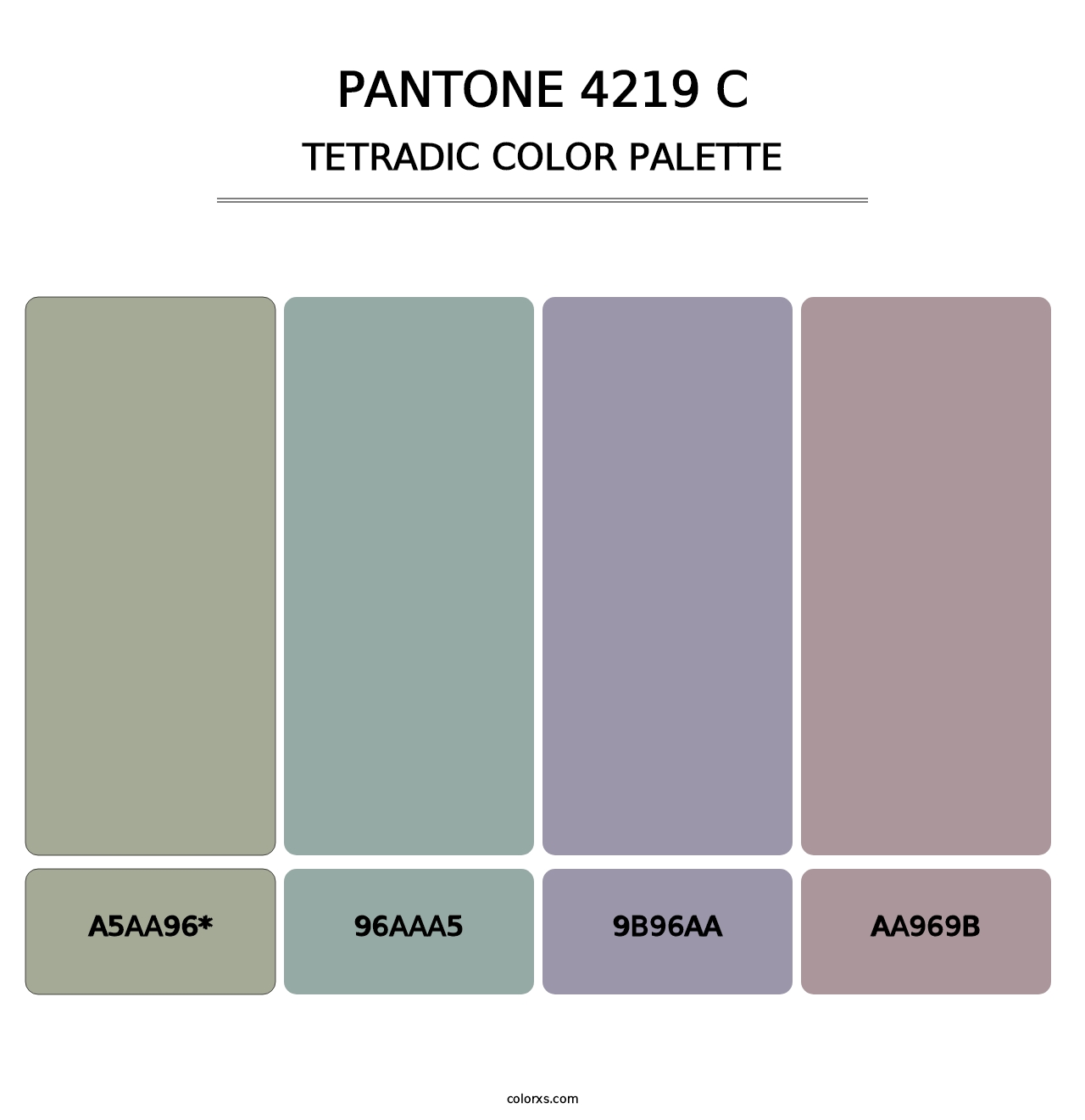 PANTONE 4219 C - Tetradic Color Palette