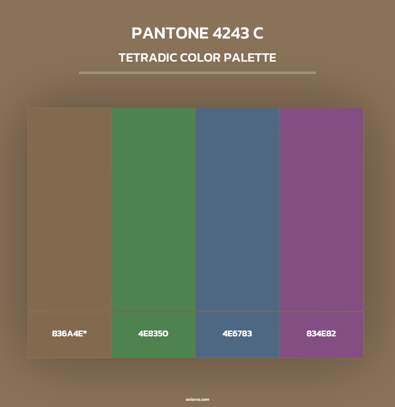 PANTONE 4243 C - Tetradic Color Palette