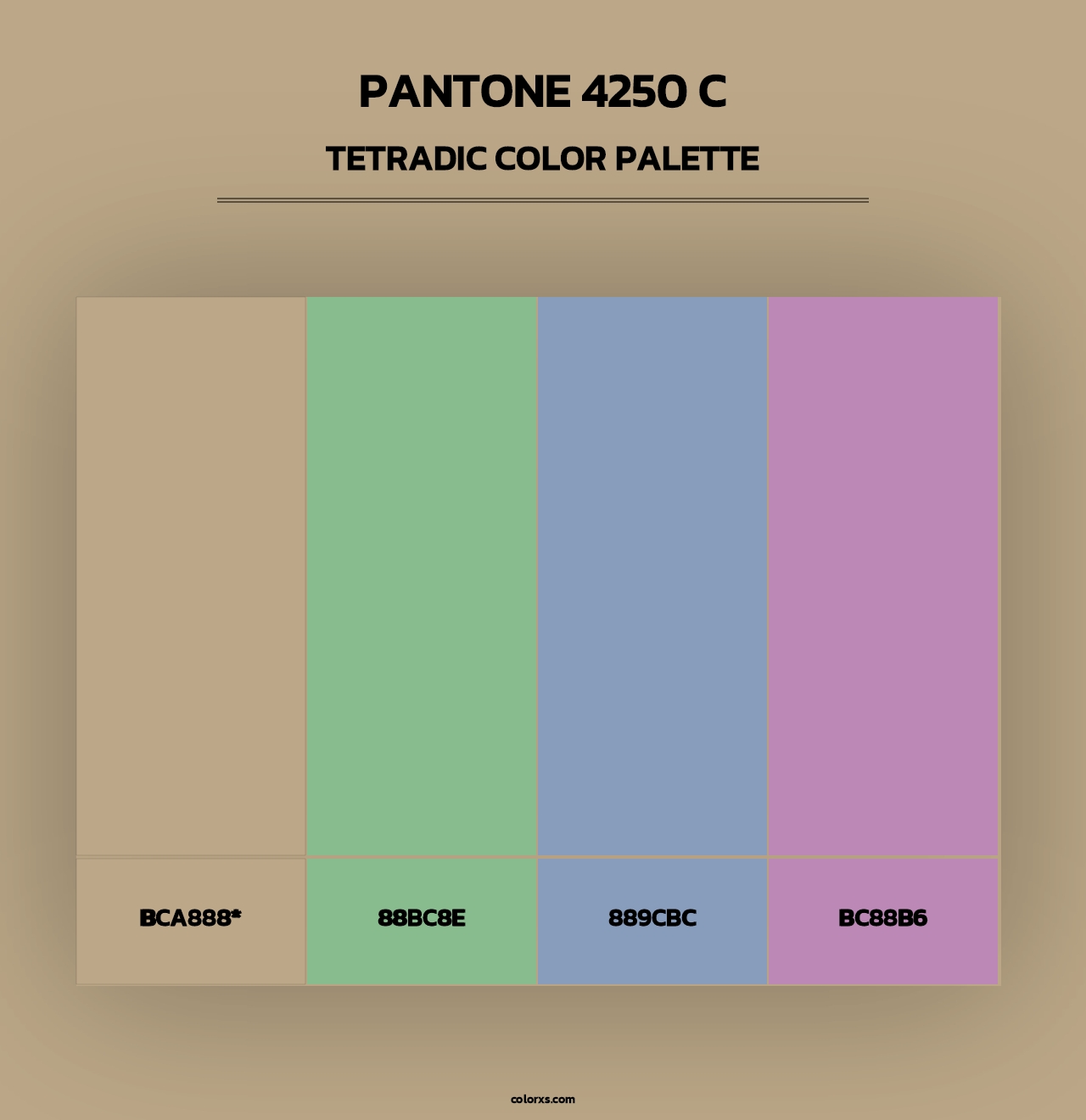 PANTONE 4250 C - Tetradic Color Palette
