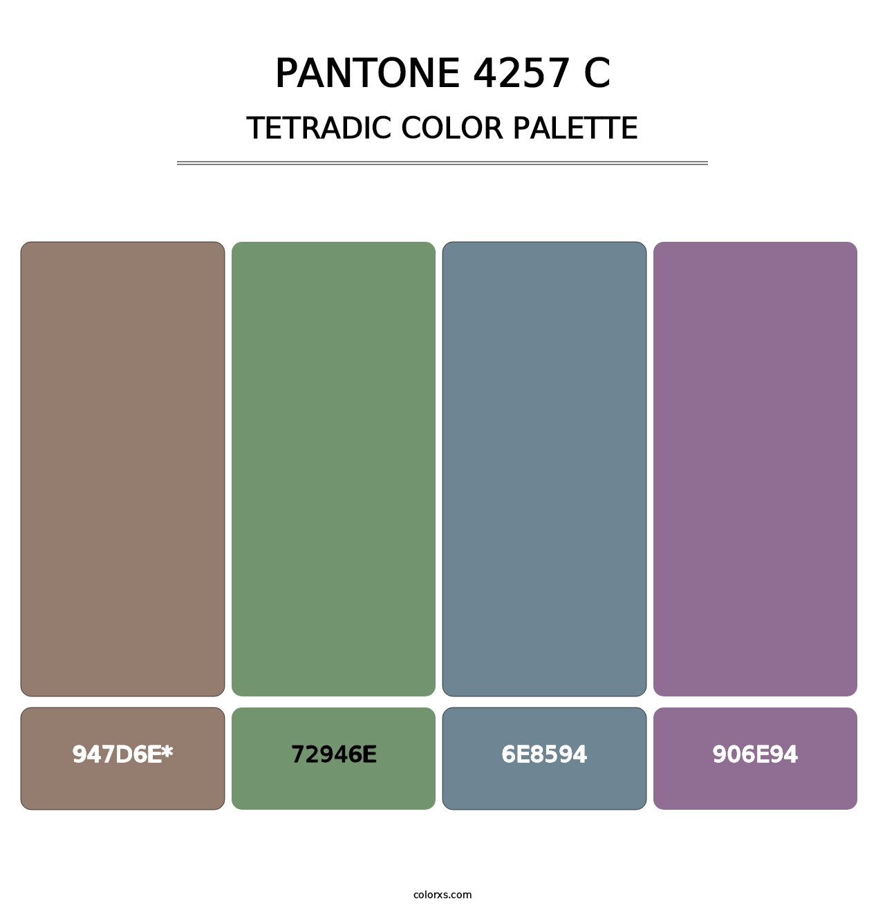 PANTONE 4257 C - Tetradic Color Palette