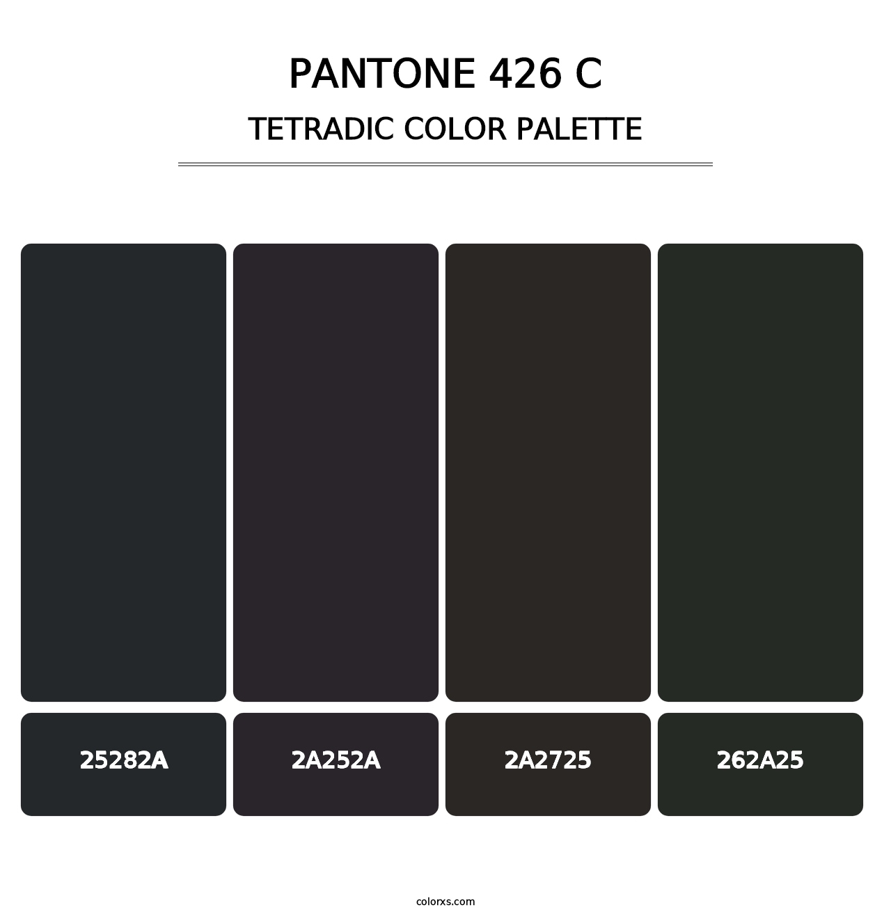 PANTONE 426 C - Tetradic Color Palette