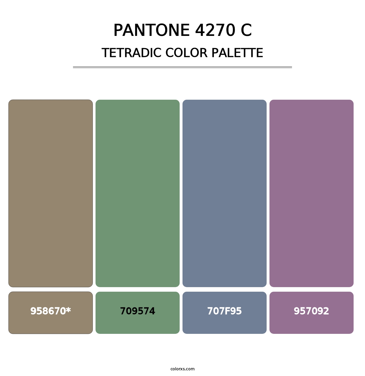 PANTONE 4270 C - Tetradic Color Palette