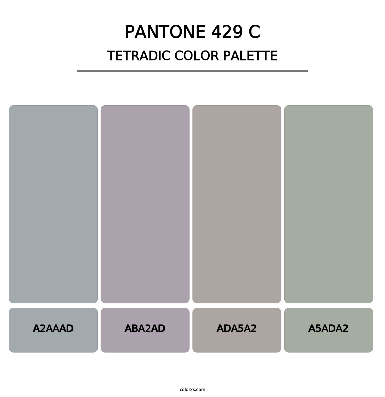 PANTONE 429 C - Tetradic Color Palette