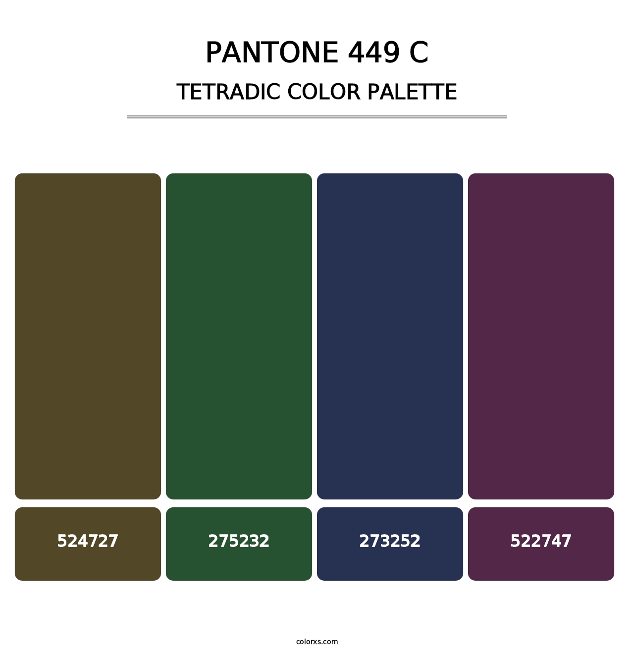 PANTONE 449 C - Tetradic Color Palette