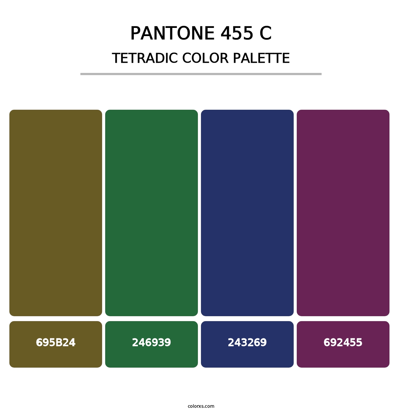 PANTONE 455 C - Tetradic Color Palette