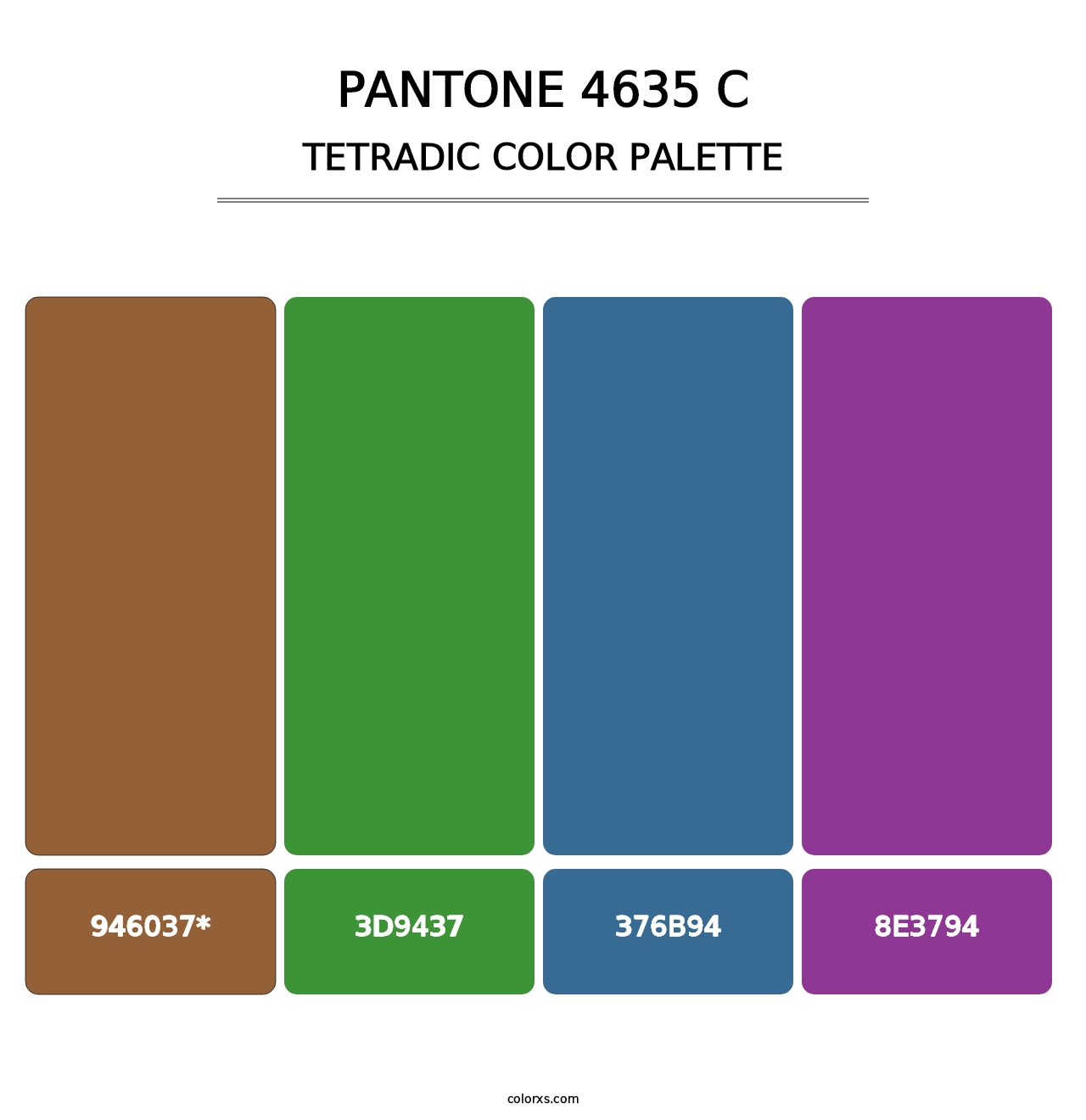 PANTONE 4635 C - Tetradic Color Palette