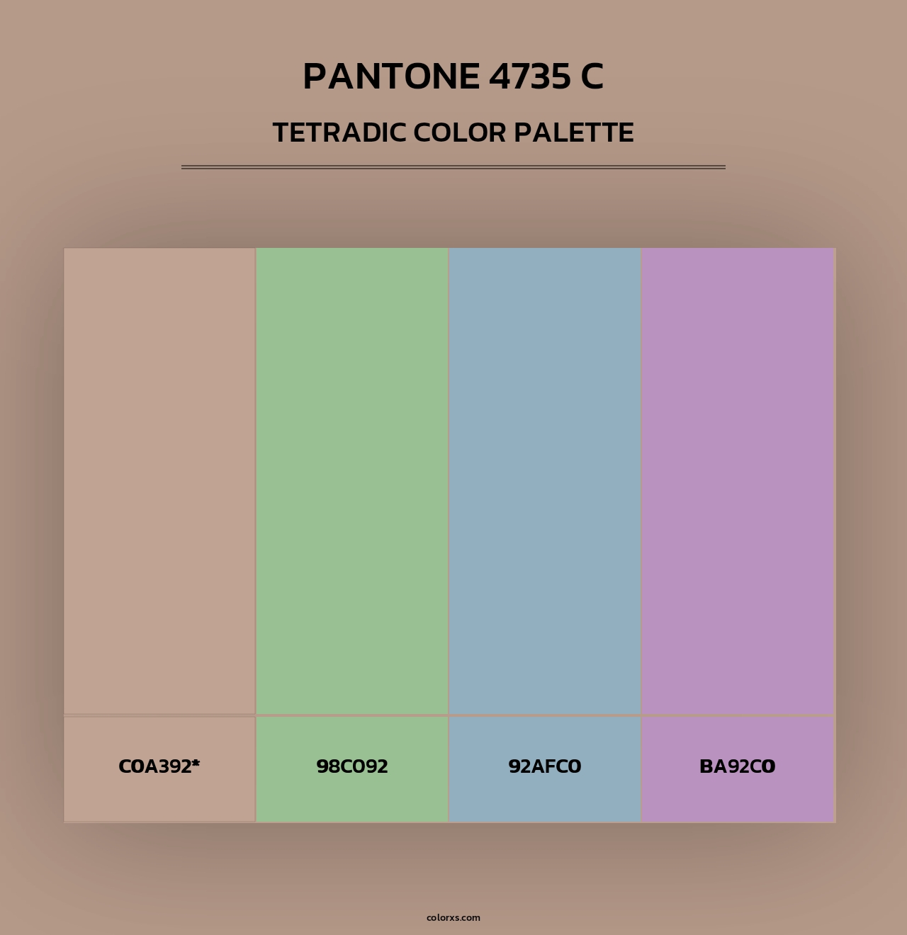 PANTONE 4735 C - Tetradic Color Palette