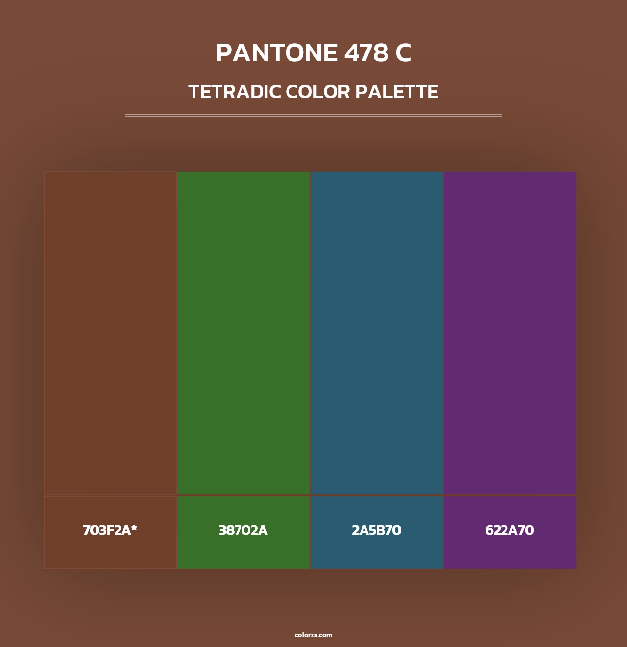 PANTONE 478 C - Tetradic Color Palette
