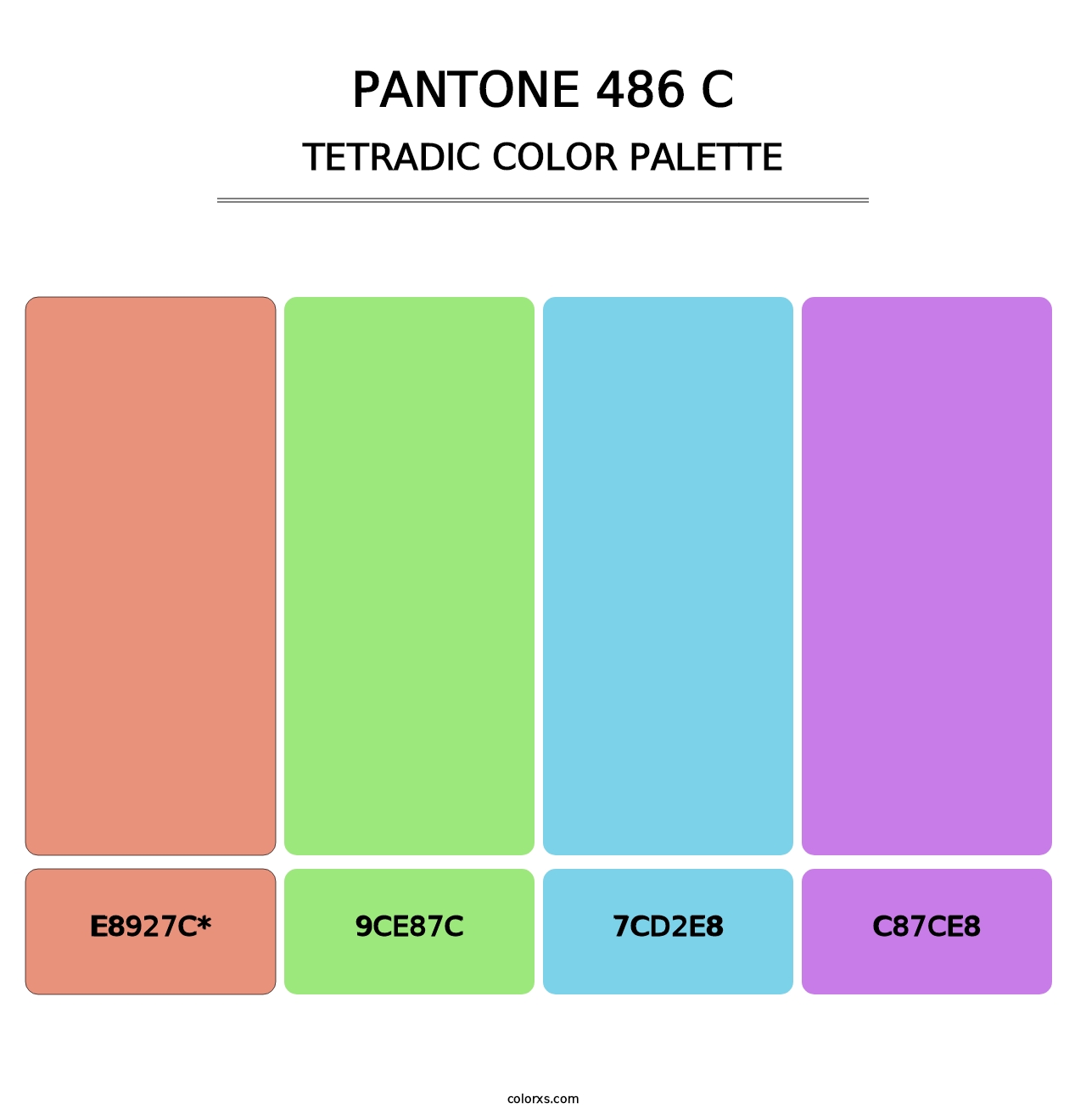 PANTONE 486 C - Tetradic Color Palette