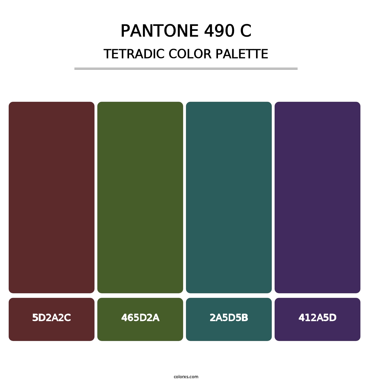PANTONE 490 C - Tetradic Color Palette