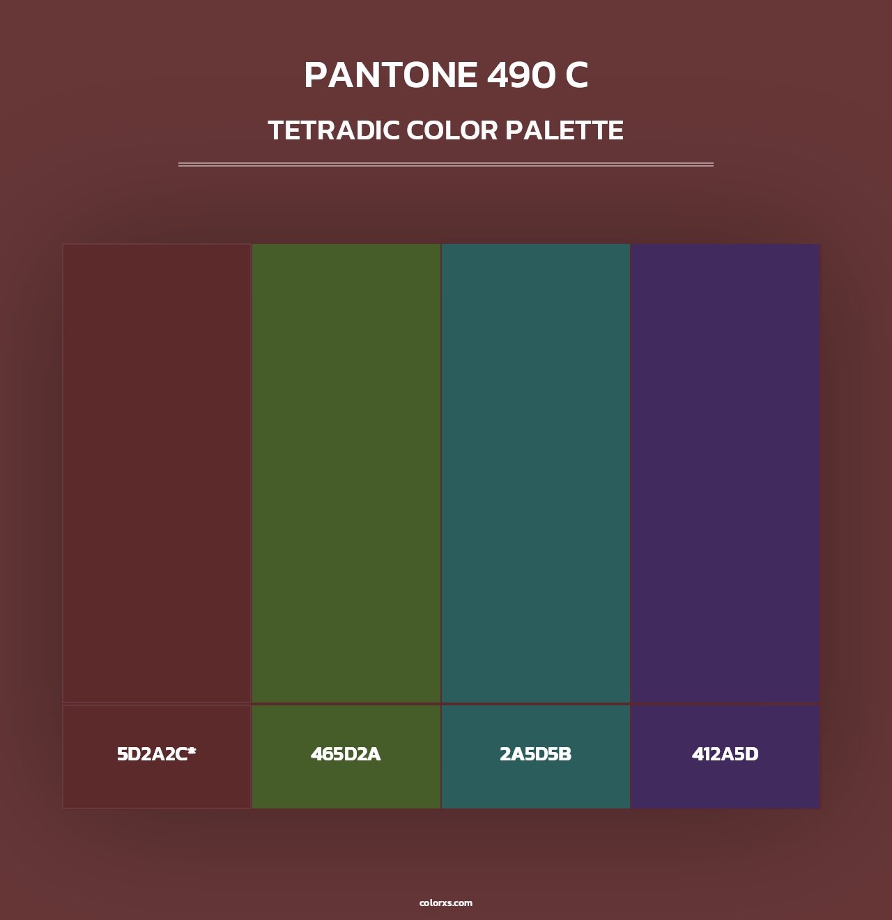PANTONE 490 C - Tetradic Color Palette