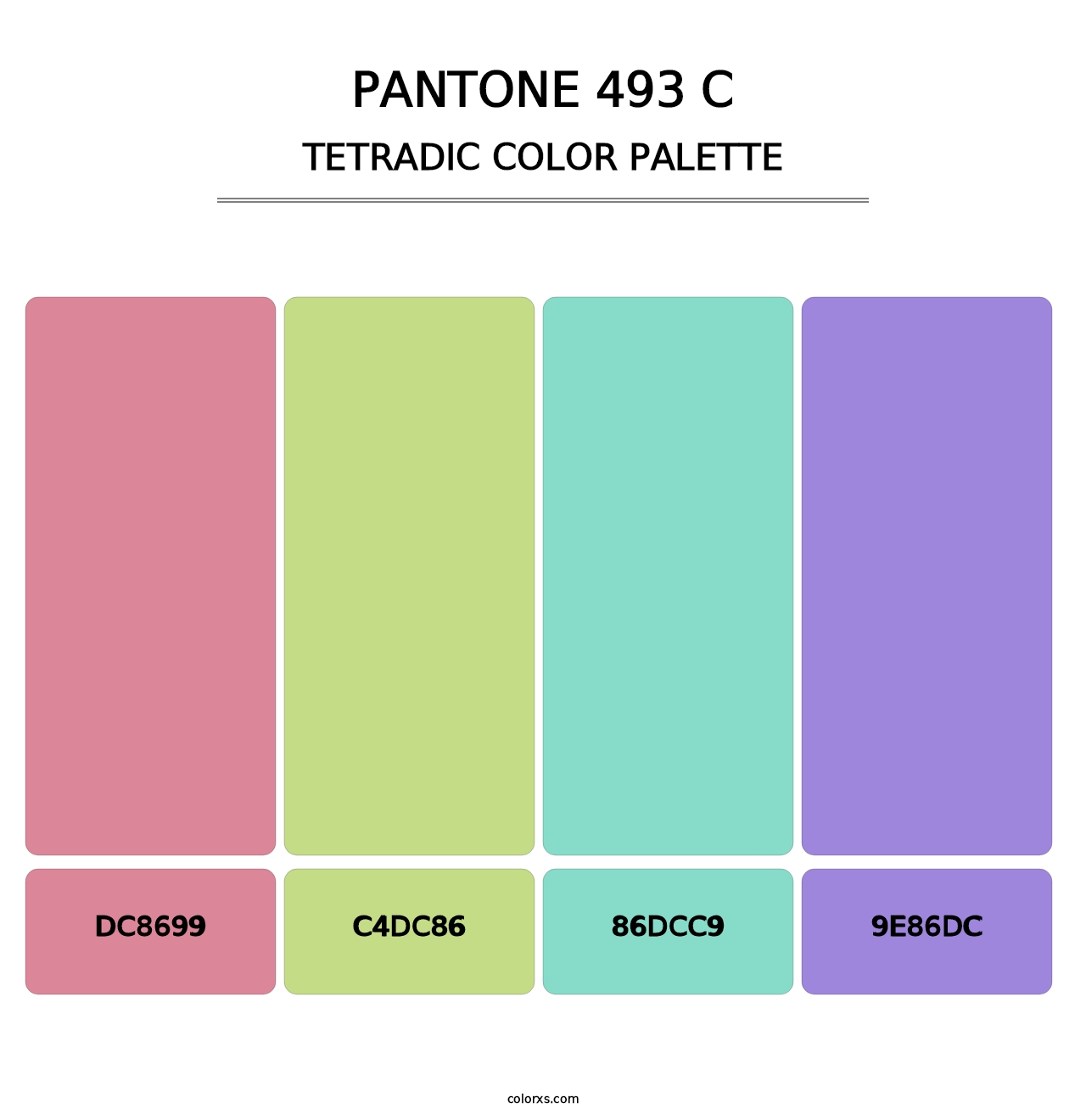 PANTONE 493 C - Tetradic Color Palette