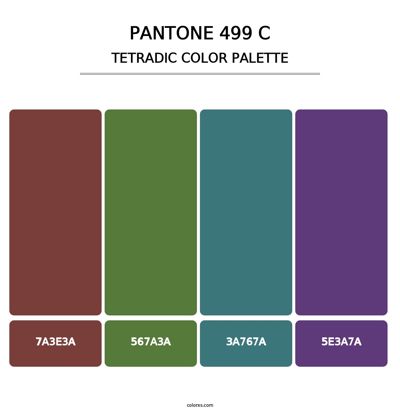 PANTONE 499 C - Tetradic Color Palette