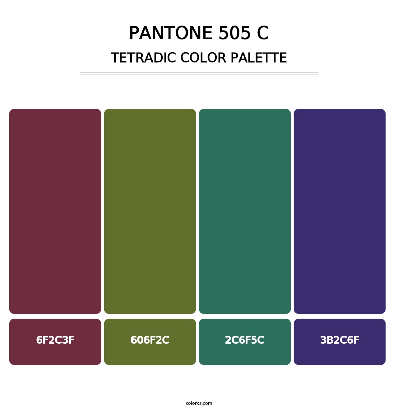 PANTONE 505 C - Tetradic Color Palette