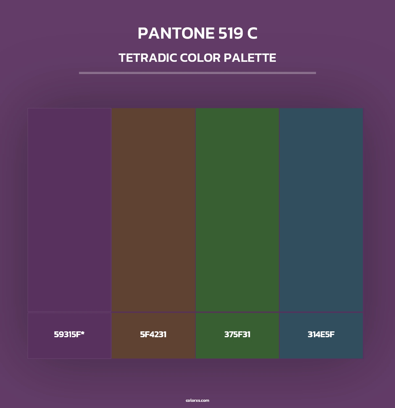 PANTONE 519 C - Tetradic Color Palette