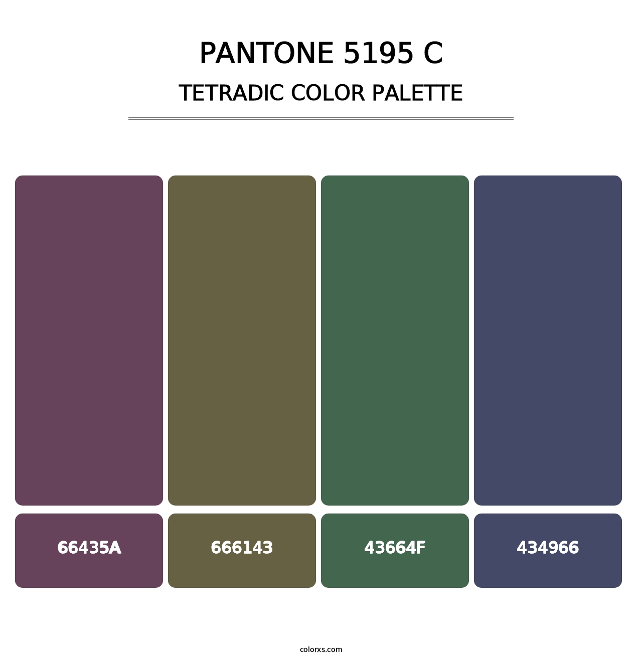 PANTONE 5195 C - Tetradic Color Palette