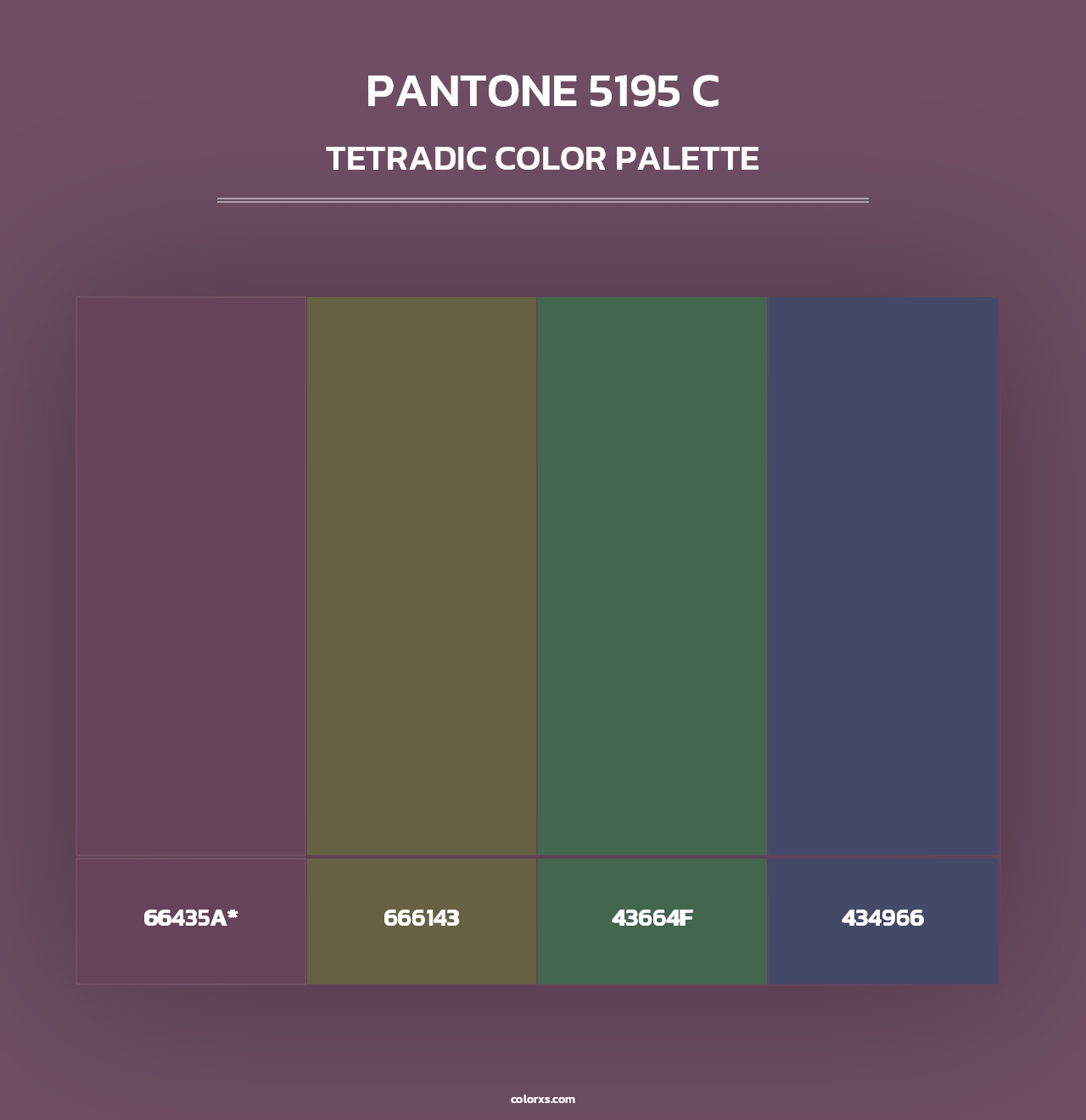 PANTONE 5195 C - Tetradic Color Palette