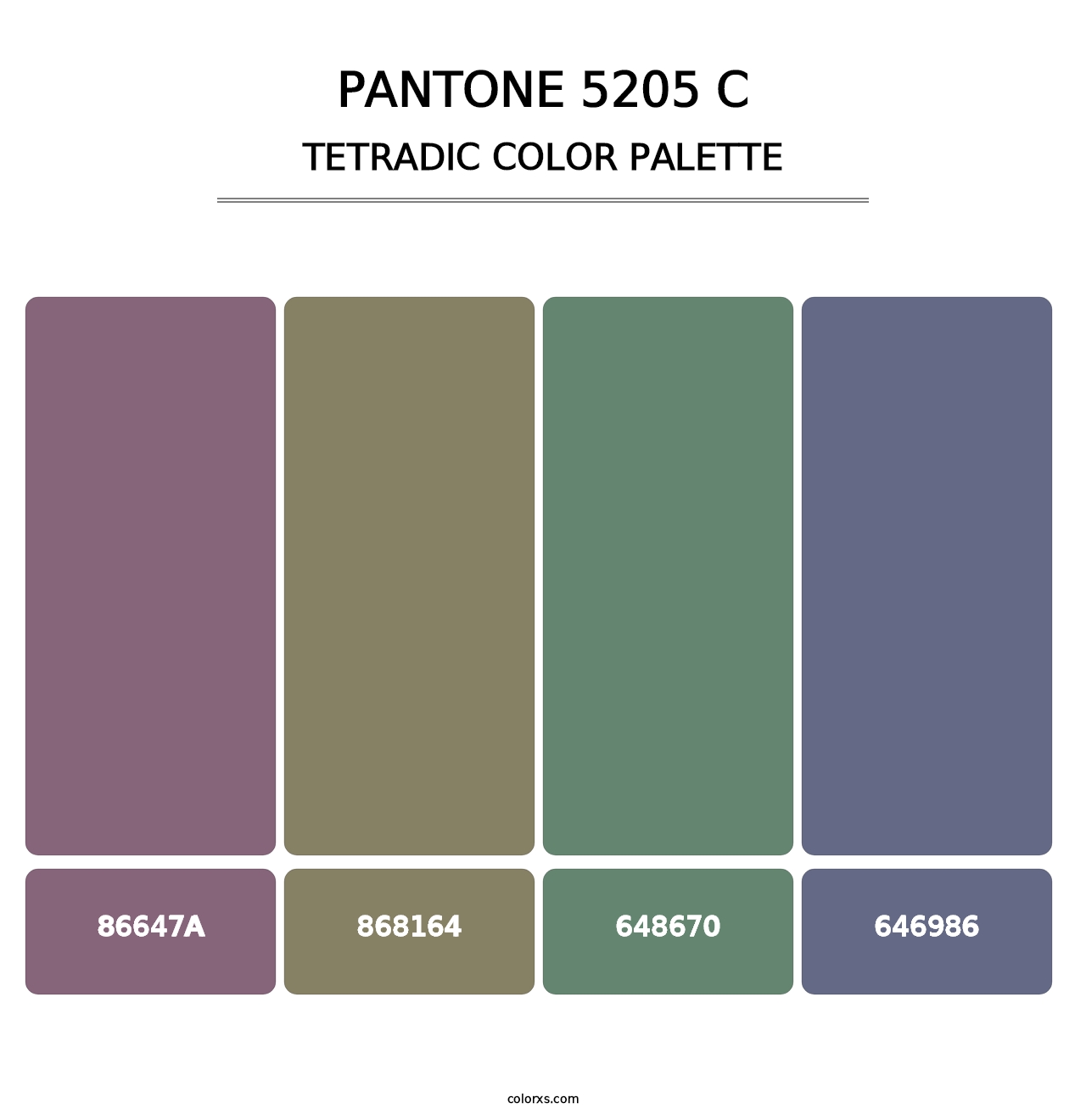 PANTONE 5205 C - Tetradic Color Palette