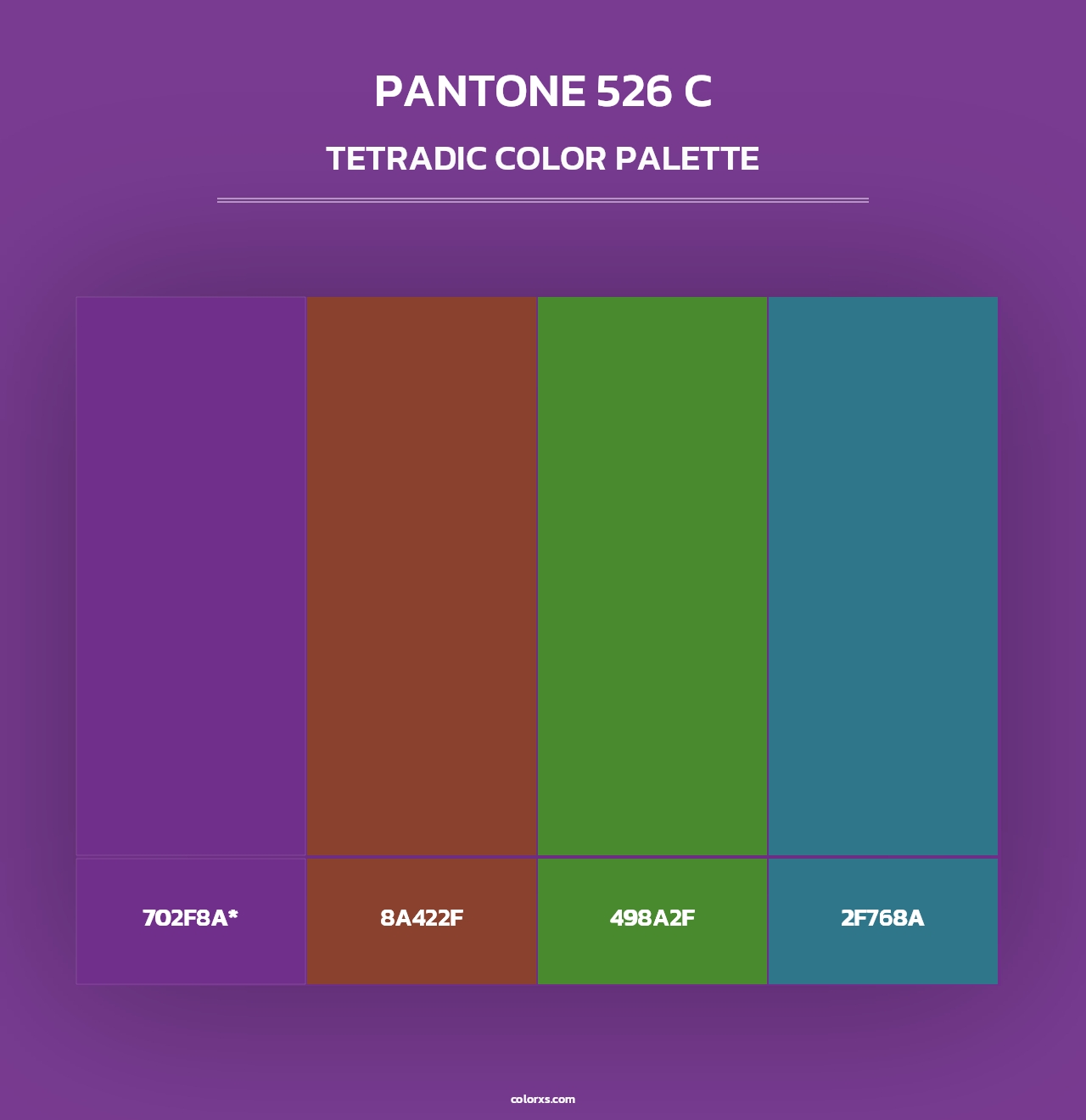 PANTONE 526 C - Tetradic Color Palette