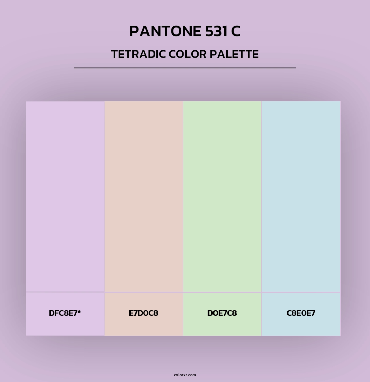 PANTONE 531 C - Tetradic Color Palette