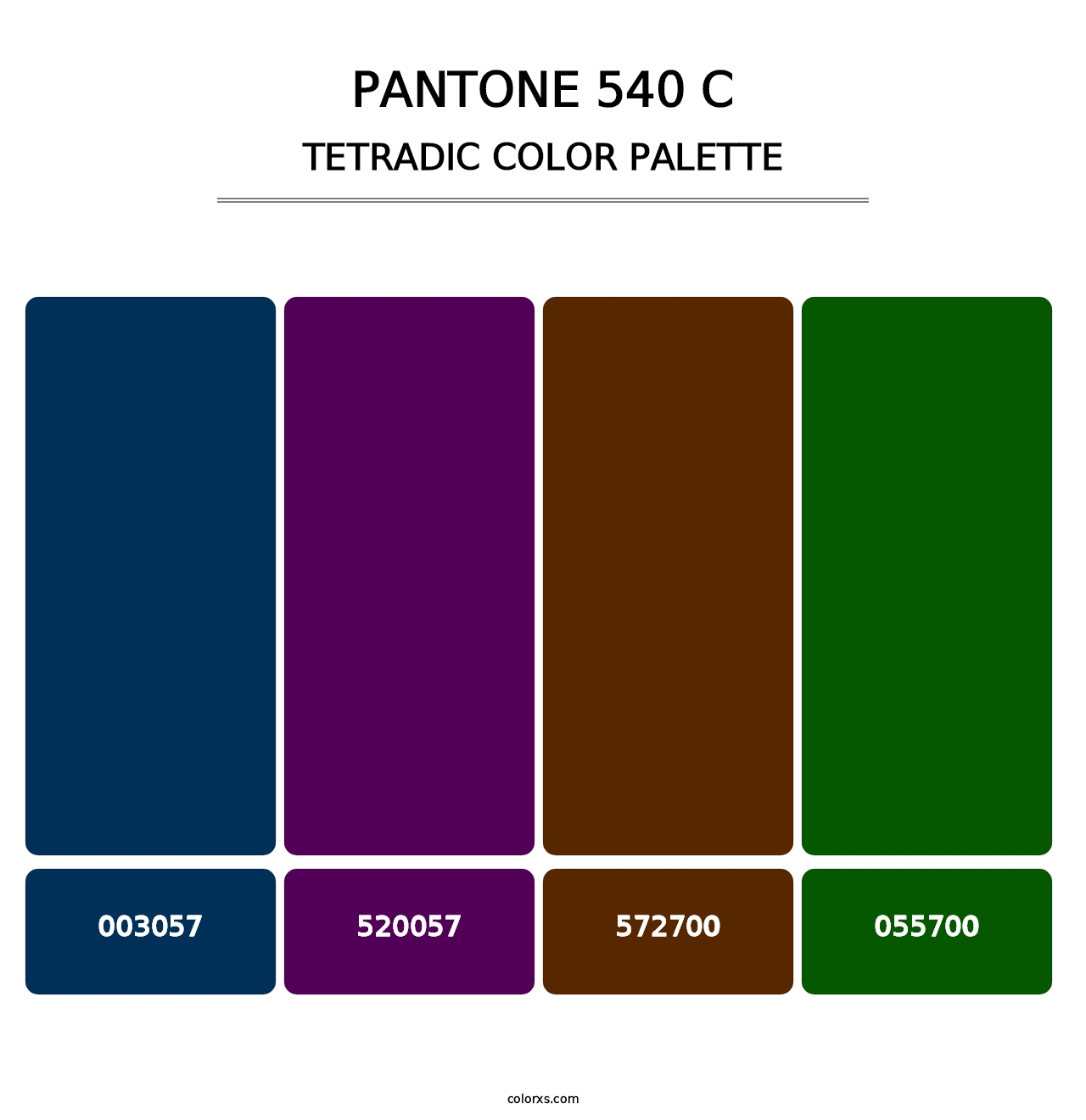 PANTONE 540 C - Tetradic Color Palette