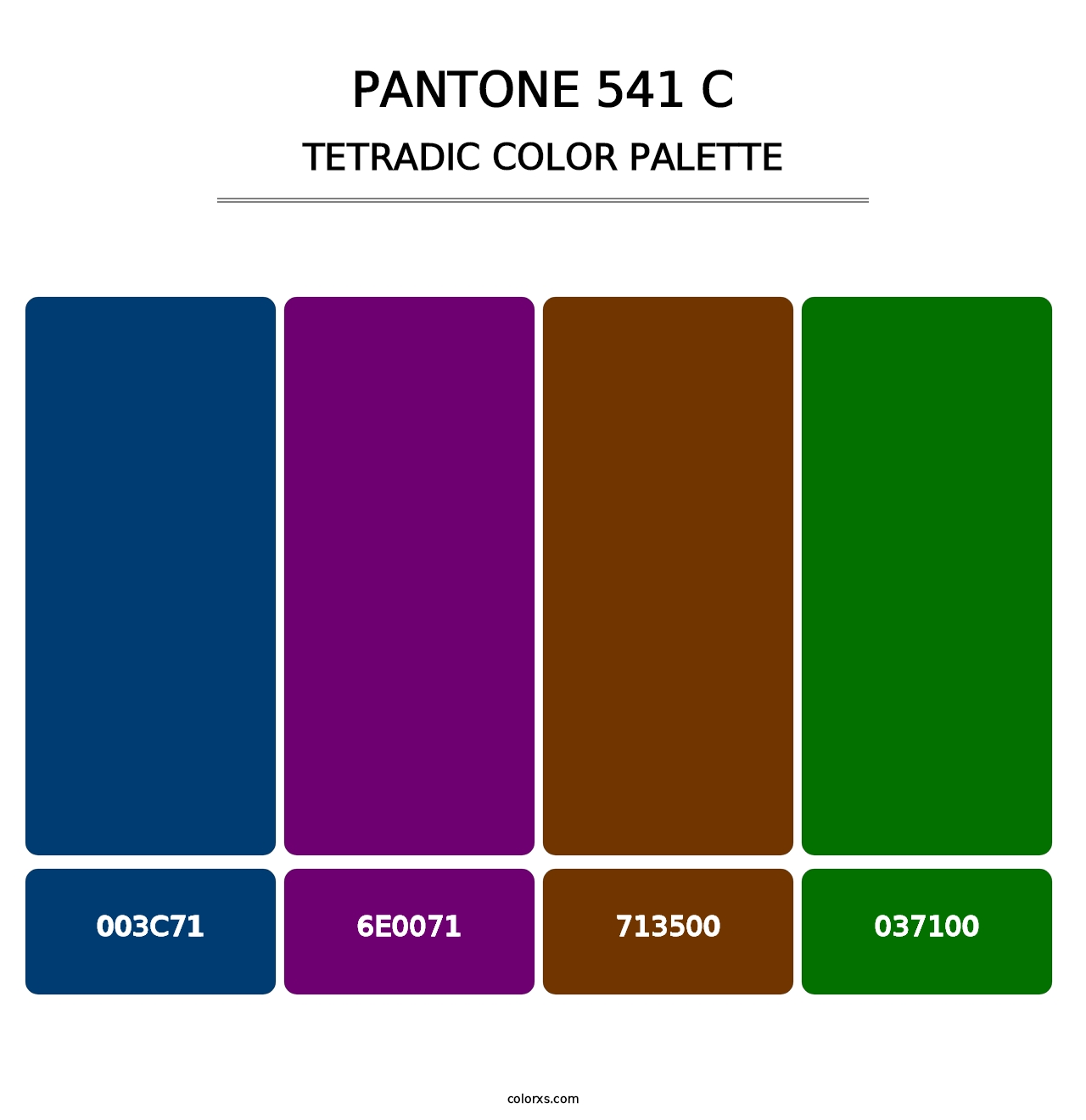 PANTONE 541 C - Tetradic Color Palette