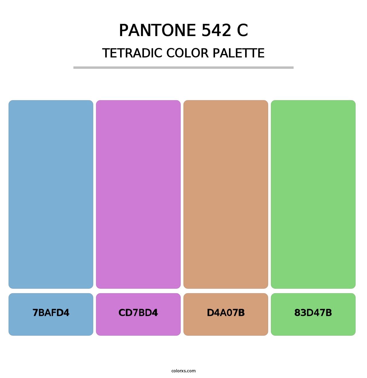 PANTONE 542 C - Tetradic Color Palette
