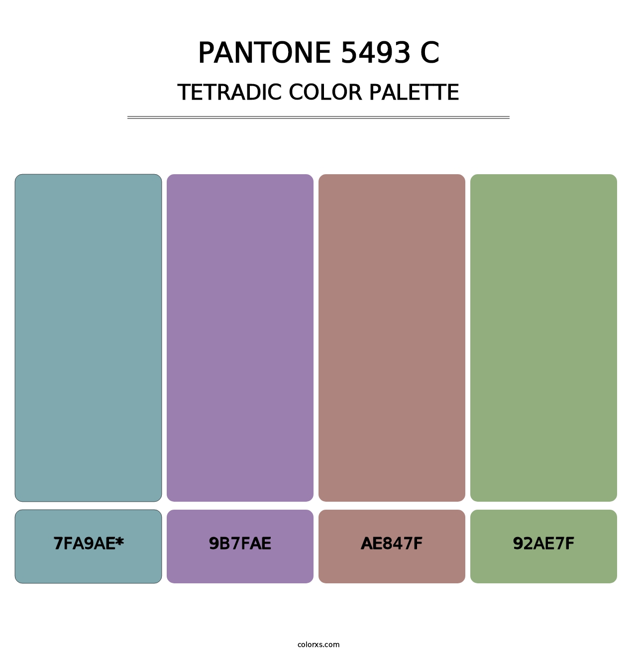 PANTONE 5493 C - Tetradic Color Palette