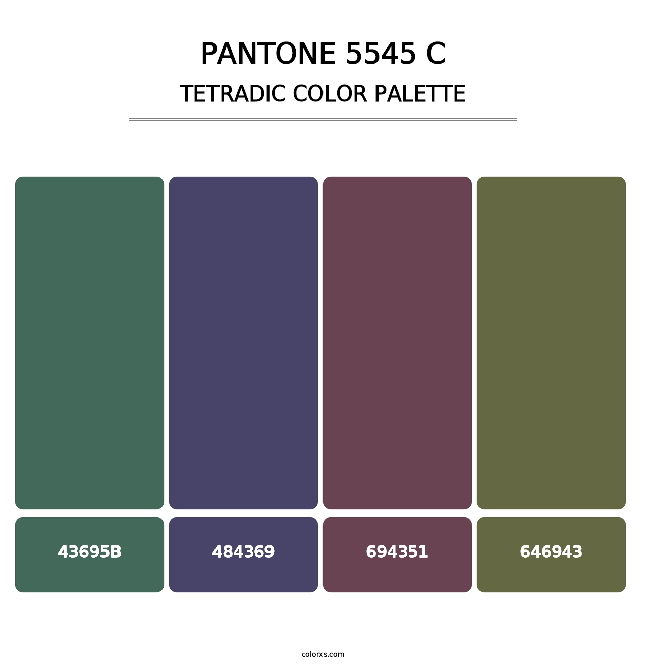 PANTONE 5545 C - Tetradic Color Palette
